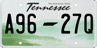 TN license plate A9627Q