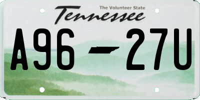 TN license plate A9627U