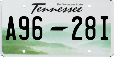 TN license plate A9628I