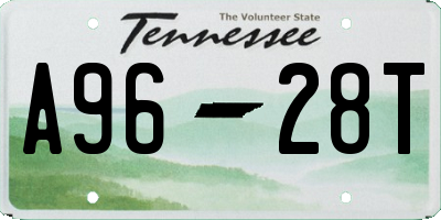 TN license plate A9628T