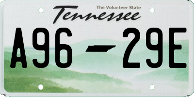 TN license plate A9629E