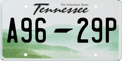 TN license plate A9629P