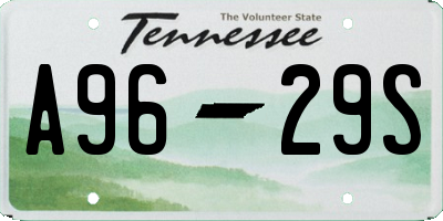 TN license plate A9629S