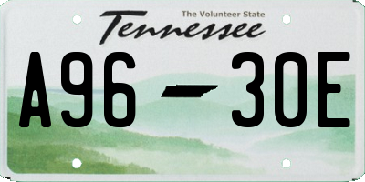 TN license plate A9630E
