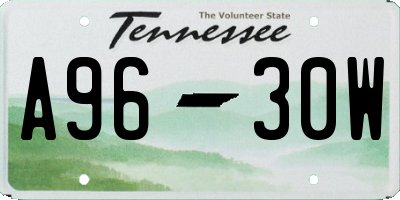 TN license plate A9630W