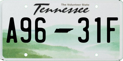 TN license plate A9631F
