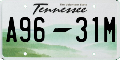 TN license plate A9631M