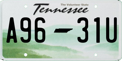TN license plate A9631U