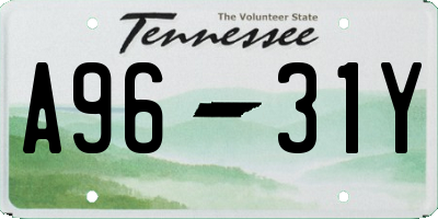 TN license plate A9631Y