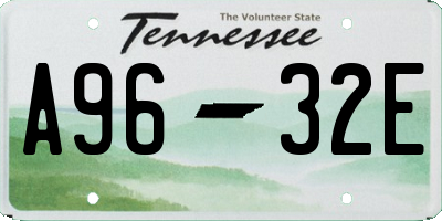 TN license plate A9632E