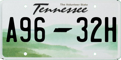 TN license plate A9632H