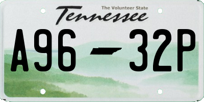 TN license plate A9632P