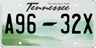 TN license plate A9632X