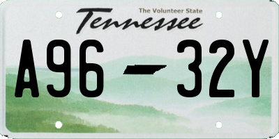 TN license plate A9632Y