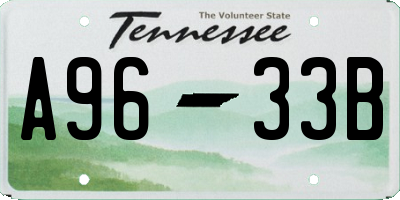 TN license plate A9633B