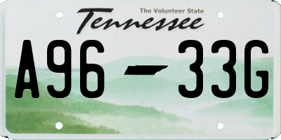 TN license plate A9633G