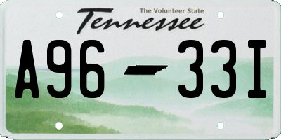 TN license plate A9633I