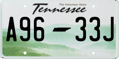 TN license plate A9633J