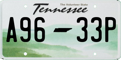 TN license plate A9633P