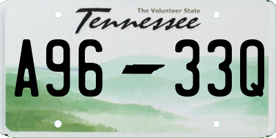 TN license plate A9633Q