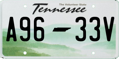 TN license plate A9633V