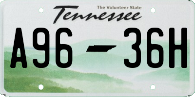 TN license plate A9636H