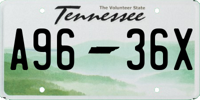TN license plate A9636X