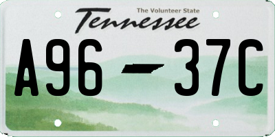 TN license plate A9637C