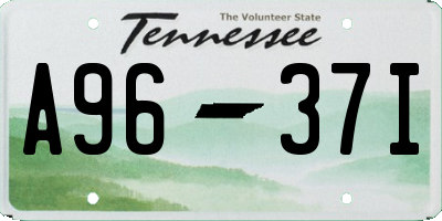 TN license plate A9637I