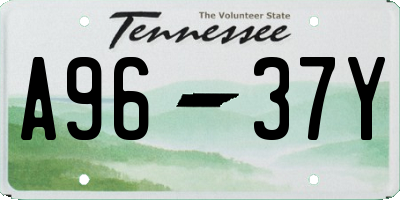 TN license plate A9637Y