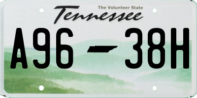 TN license plate A9638H