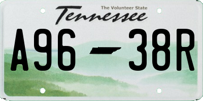 TN license plate A9638R