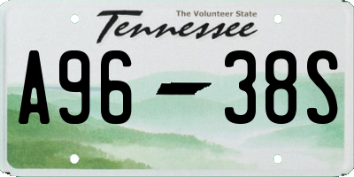 TN license plate A9638S