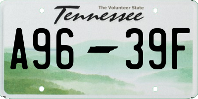 TN license plate A9639F