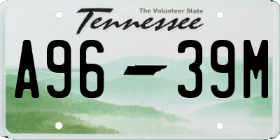 TN license plate A9639M