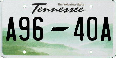 TN license plate A9640A