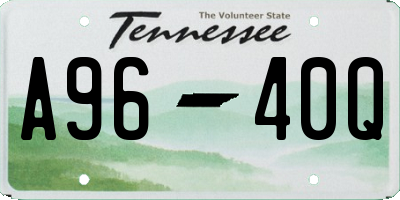 TN license plate A9640Q