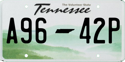 TN license plate A9642P