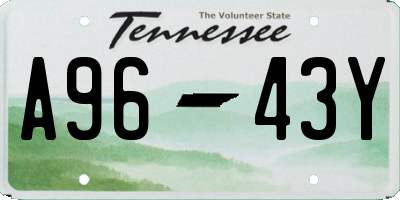 TN license plate A9643Y