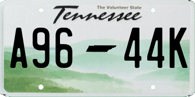 TN license plate A9644K