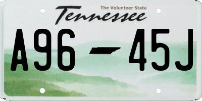 TN license plate A9645J