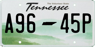 TN license plate A9645P