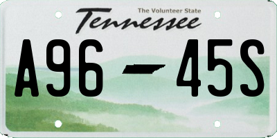 TN license plate A9645S