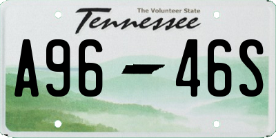 TN license plate A9646S