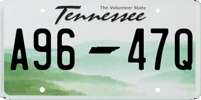 TN license plate A9647Q