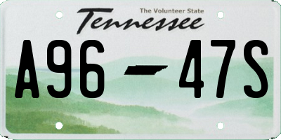 TN license plate A9647S