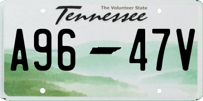 TN license plate A9647V