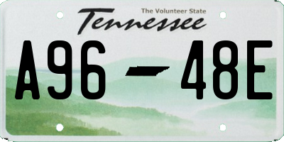 TN license plate A9648E