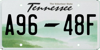 TN license plate A9648F