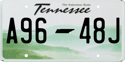 TN license plate A9648J